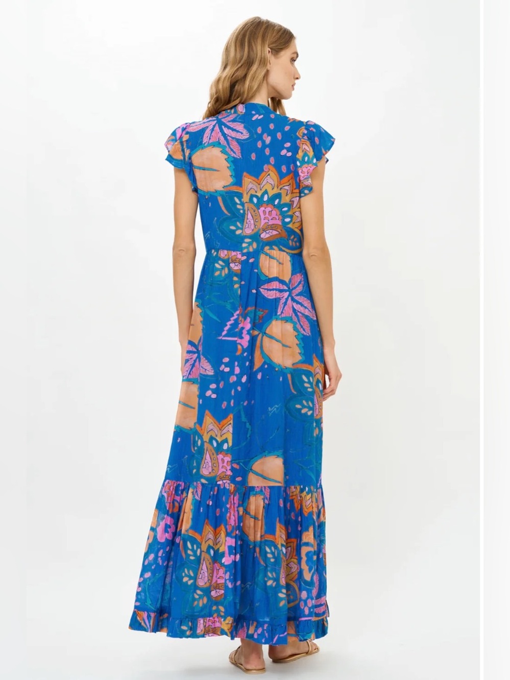 Oliphant MOCK NECK FLUTTER MAXI- ANTICO BLUE New SzXL - Picture 6 of 11